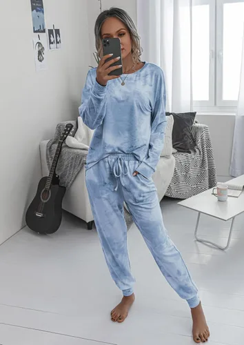 Miniatura 72 de Prettygarden - Conjunto de pijama de dos piezas para mujer, diseño de teñido anudado, sudadera informal de manga larga con pantalones largos, ropa
