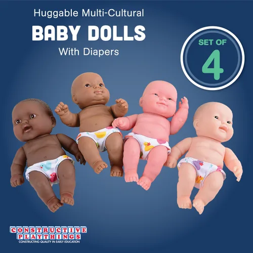 Miniatura 2 de Constructive Playthings Muñecas de bebé multiculturales abrazables de 10 pulgadas, juguetes multiétnicos de aprendizaje socio-emocional para niños