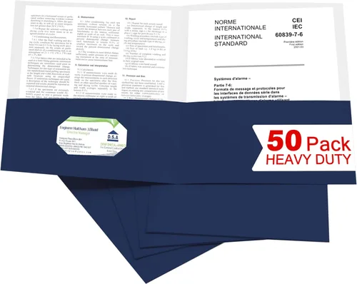 Miniatura 15 de Zzrywuty 100 Paquetes de Carpetas de Archivo de Dos Bolsillos con Ranura para Tarjetas de Visita, Papel Texturizado, Tamaño Carta, Capacidad
