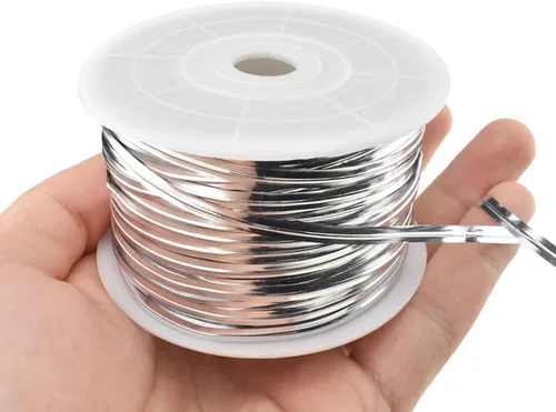Miniatura 9 de HAHIYO 100 yardas/300 pies/91M Lazos de torsión de metal púrpura para pan, caramelo, café, bolsas de regalo, envoltorios de regalo, plástico, fiesta