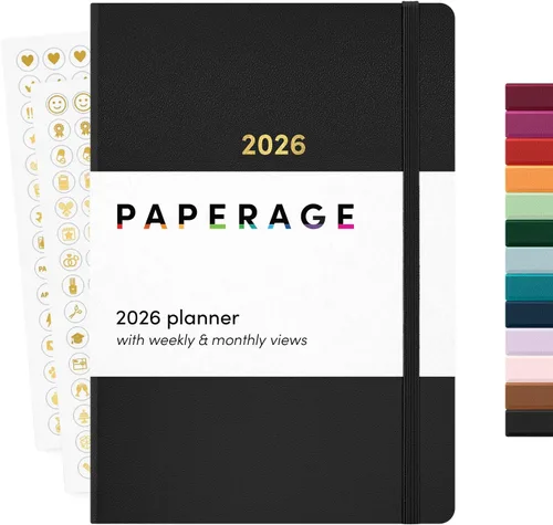 Miniatura 23 de PAPERAGE Agenda semanal y mensual 2026, 12 meses (enero de 2026 a diciembre de 2026), 5.6 x 8 pulgadas, agenda 2026 de tapa dura con hojas semanales