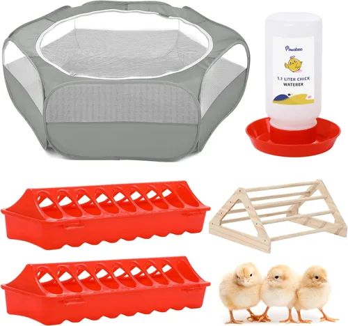 Miniatura 27 de Pawaboo Corralito para Animales Pequeños, Carpa de Jaula Impermeable para Mascotas Pequeñas con Cubierta con Cremallera, Cerca Portátil para Patio