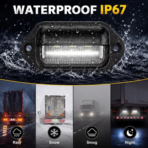Miniatura 5 de Mudder Paquete de 8 luces LED de matrícula de 12 V, 6 LED, impermeables, luces traseras para camión, SUV, remolque, RV, camiones y barcos