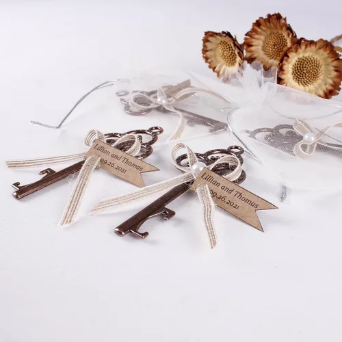 Miniatura 5 de HTF Pack of 10 Personalized Bronze Key Bottle Opener Wedding Favors Bottle Opener, Wedding Party Favor, Bridal Shower Favor, Bridesmaid Gifts