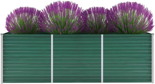 Miniatura 9 de Jardín elevado de acero galvanizado de 39.4 x 15.7 x 17.7 pulgadas, verde, cama de jardín elevada, macetas al aire libre para jardín de hierbas