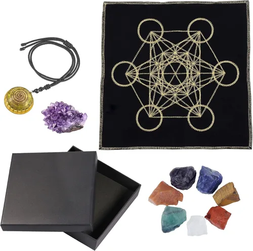 Miniatura 11 de Rockcloud Kit de meditación de tótem de piedra curativa para principiantes, adivinación, suministros de altar wicca, decoración del hogar, amatista