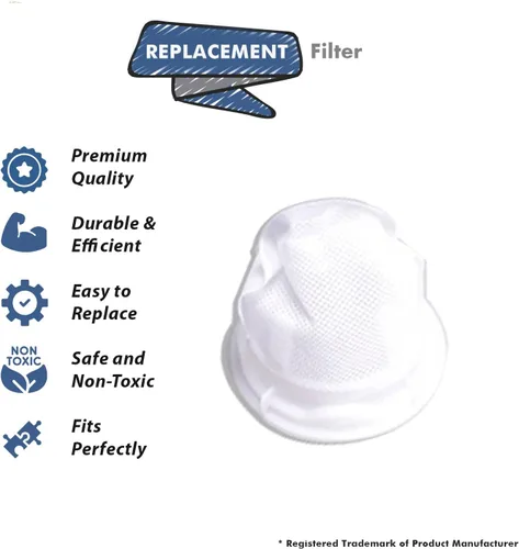 Miniatura 2 de Pieza de repuesto para filtro Bissell se adapta a plumas peso 3106K, 3106L, 3106P, 3106A, 3106Q, 2562E, 3105, 3106, 31061 modelos de aspiradora 2PK