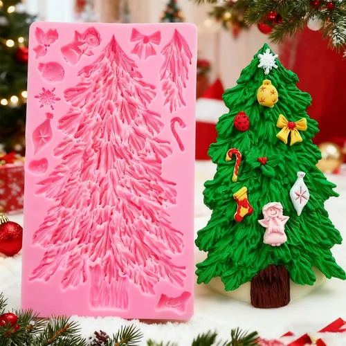 Miniatura 10 de Moldes de Silicona Grandes de Navidad 3D Molde de Papá Noel Moldes de Muñeco de Nieve Moldes de Reno Molde de Fondant Moldes para Galletas Chocolate