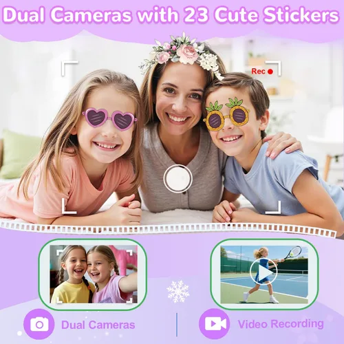 Miniatura 3 de Lapare Juguete de teléfono inteligente para niños para niñas, pantalla táctil de 2.8 pulgadas con doble cámara, juego, reproductor de música