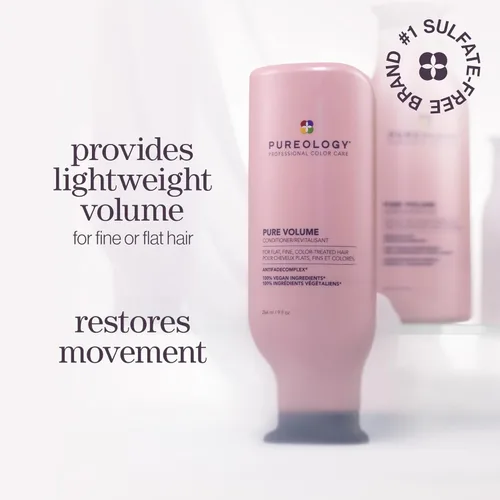 Miniatura 2 de Pureology Acondicionador de volumen puro Para cabello plano, fino y teñido Añade volumen y movimiento Acondicionador ligero Sin sulfatos