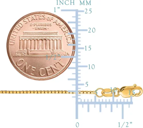 Miniatura 2 de Jewelry Affairs Collar de cadena de oro macizo amarillo de 10 quilates, 0.039 in