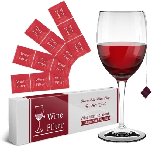 Filtro de vino purificador de histamina de sulfito: removedor de filtros de vino, histaminas sulfito, alivia dolores de cabeza y previene