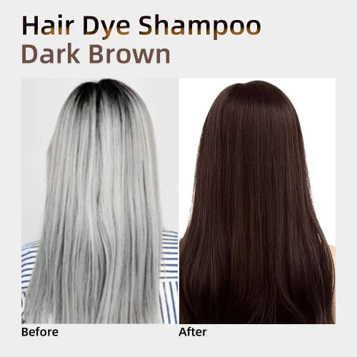 Miniatura 2 de Maryono Champú de tinte para el cabello castaño oscuro 3 en 1 para cobertura de canas, ingredientes herbarios, color instantáneo, para mujeres