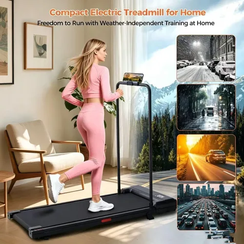 Miniatura 4 de Caminadora con Inclinación y Barra de Agarre, Caminadoras Portátiles Compactas para Casa/Apartamento con Manijas, Caminadora Eléctrica Pequeña