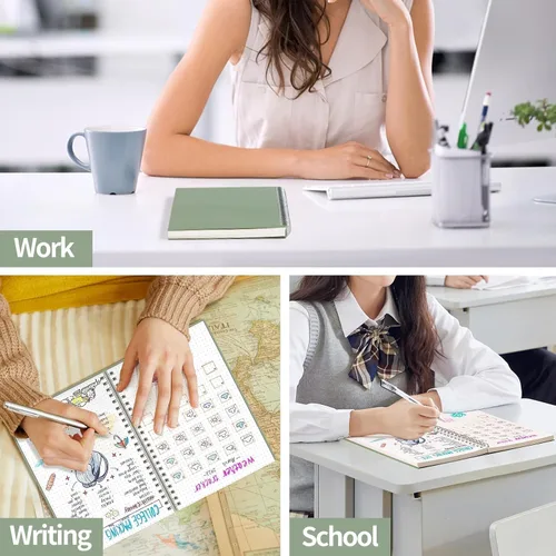 Miniatura 7 de AHGXG Diario de puntos, cuaderno en espiral de cuadrícula de puntos de 8.5 x 11 pulgadas, cuaderno de puntos grande A4, papel grueso de 3.53 oz/m²