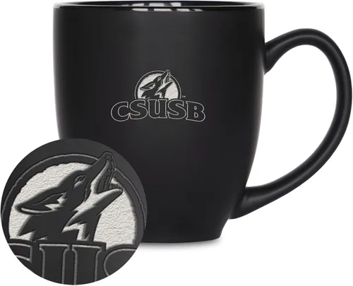 Miniatura 127 de Rico Industries - Taza de cerámica mate negra con grabado láser estándar de 15oz para NCAA (escuelas T & U) - Para bebidas calientes o frías