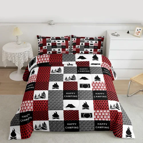 Miniatura 39 de Feelyou Juego de edredón de animales de la selva para todas las estaciones, juego de ropa de cama con 1 funda de almohada de microfibra de elefante