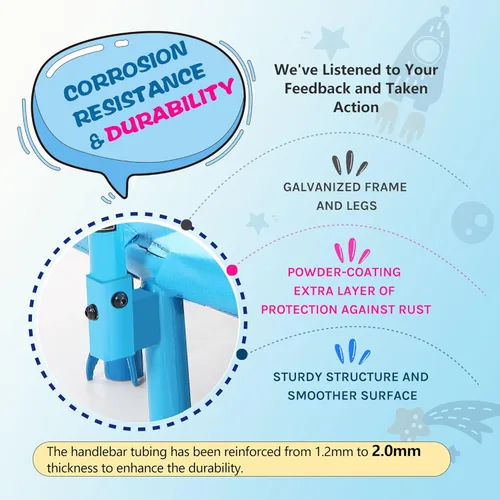 Miniatura 3 de SkyBound Trampolín interior de 36 pulgadas para niños – Trampolín interior para niños con mango – Trampolín para niños pequeños con tubo de acero
