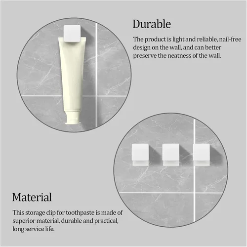 Miniatura 6 de 4 soportes para pasta de dientes, clip de limpiador facial, gancho de pared adhesivo para colgar limpiador, toalla, llavero, soporte de gancho