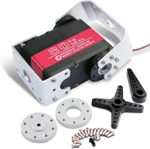 RDS5180 176.4 lbs Servo Motor robótico de metal digital de alto par de torsión de doble eje Servo brazo impermeable IP66 con soportes de metal U