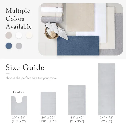 Miniatura 6 de Madison Park Marshmallow - Alfombra de baño antideslizante, de felpa lujosa, absorbente, de secado rápido, diseño de spa, decoración de baño, 20 x