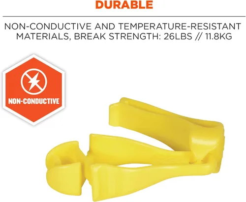 Miniatura 5 de Ergodyne Squids 3405 - Pinza para guantes con clip para cinturón, paquete de 6, color lima Lima - Paquete de 6