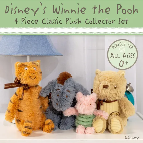 Miniatura 2 de Kids Preferred Disney Baby Winnie the Pooh y amigos - Juego de coleccionistas de 4 piezas de peluches de animales de peluche clásicos