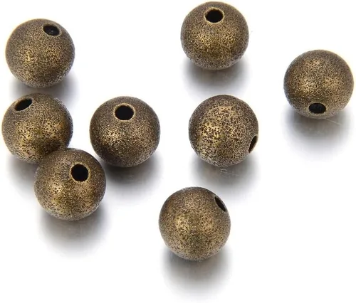 200 hermosas cuentas redondas de metal de 0.118 in (0.12 pulgadas) pequeñas y pequeñas cuentas de metal chapadas en bronce antiguo para manualidades