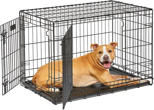 Miniatura 13 de MidWest Homes for Pets Large LifeStages - Jaula plegable para perros de doble puerta de 42 pulgadas, seguridad mejorada, incluye bandeja a prueba
