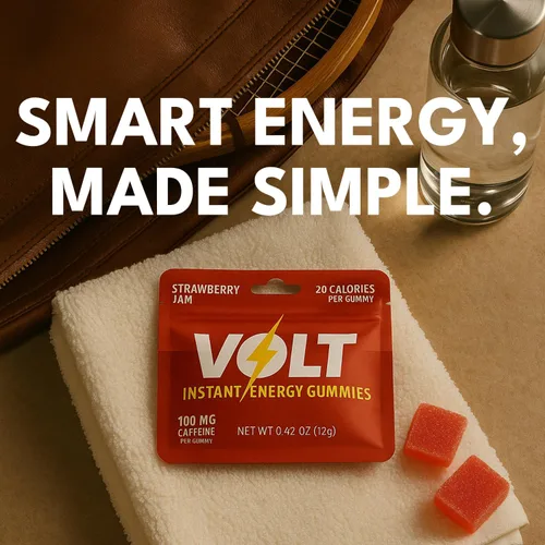 Miniatura 8 de Volt - Gomitas de energía instantánea, 100 mg de cafeína por gomita, combustible de acción rápida para entrenamiento, carrera + estudio, alternativa