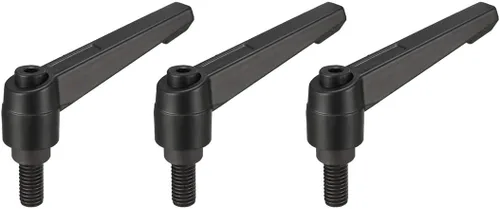 uxcell M8 x 0.591 in mango ajustable palanca de sujeción rosca botón trinquete macho roscado perillas de bloqueo de tornillo giratorio perno de