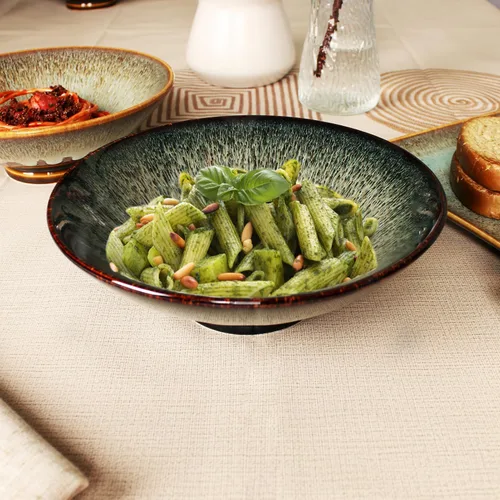 Miniatura 6 de Juego de 2 cuencos de cerámica japoneses para sopa de fideos ramen, para ramen, Pho, sopa, ensalada, pasta, platos asiáticos, fideos Udon, cuenco