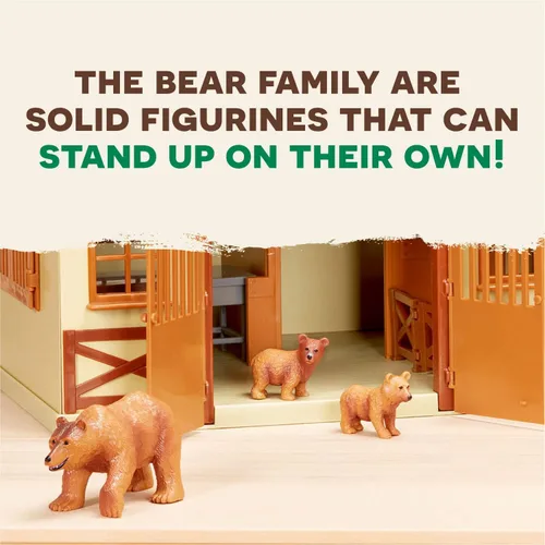 Miniatura 6 de Terra by Battat Conjunto familiar realista de oso pardo - 4 figuras de animales de plástico para niños, animales educativos de zoológico y juguetes
