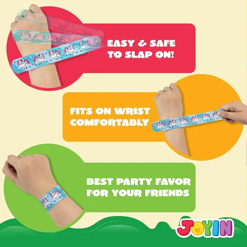 Miniatura 4 de JOYIN 60 piezas de pulseras de bofetada para niños, pulseras a granel con animales, amistad, corazón, recuerdos de fiesta, premios de aula