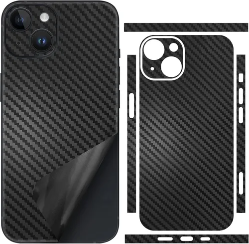 Para iPhone 16 Plus Skin Wrap Carbon Phone Sticker Fiber Vinyl Ultra Thin Ultralight Decal Glass Protector Película protectora para bordes laterales