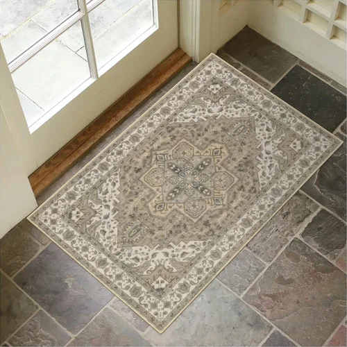 Miniatura 28 de Collive Tapete lavable para puerta de interior, antideslizante, alfombra de entrada retro de 20 x 32 pulgadas, tapete de entrada de absorción Multi