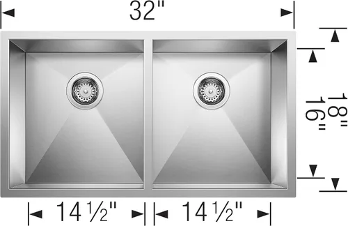 Miniatura 2 de BLANCO QUATRUS R0 443048 - Fregadero de cocina de acero inoxidable de 28 pulgadas