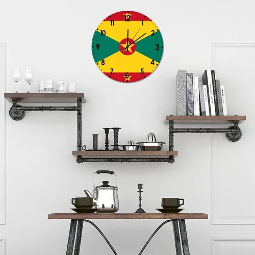 Miniatura 423 de Cheyan Reloj de pared con bandera de Canadá de 12 pulgadas, silencioso, sin tictac, de PVC, funciona con pilas, reloj redondo decorativo, regalo