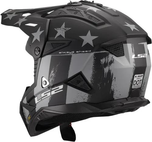 Miniatura 3 de LS2 Helmets Gate II - Casco integral para motocicleta MX Matte Battle Scar Tonal Gris/Negro