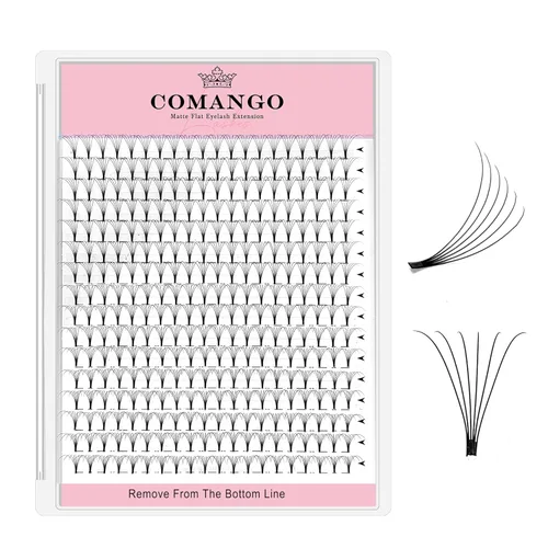 Miniatura 42 de CoMango Extensiones de pestañas de volumen 3D/4D/5D/6D/10D, grosor de 0.003 in, rizo C/D, tallo corto de 0.315-0.591 in, extensiones de pestañas