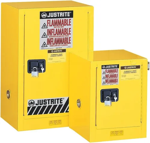 Miniatura 11 de Justrite 890200 - Gabinete para almacenamiento de seguridad, de tamaño pequeño, para almacenar productos inflamables, manual, con 1 puerta, de acero