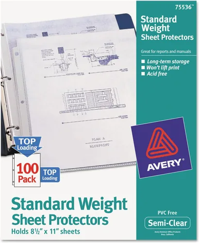 Miniatura 10 de Avery - Protectores para hojas de peso estándar Paquete de 20 Claro