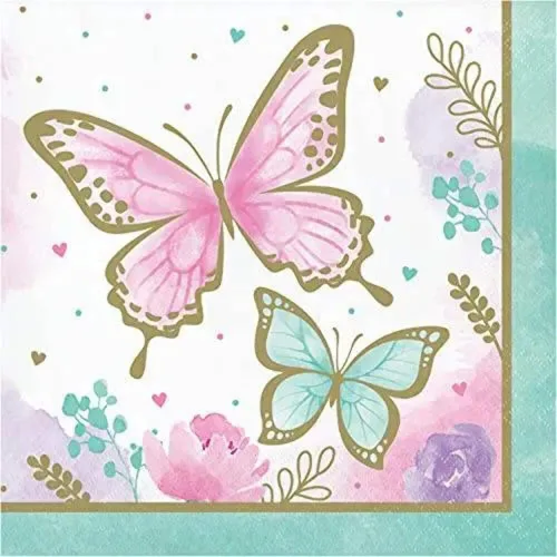Miniatura 3 de Servilletas de bebidas Golden Butterfly de 16