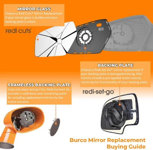 Miniatura 7 de Burco 4296 - Espejo de cristal plano sin calefacción, OEM # 51162755629, se adapta a Mini Cooper 2007-2015, Mini Cooper Countryman 2011, 2012, apto
