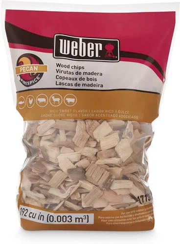 Miniatura 4 de Weber Briquetas de madera de nuez pecán, para asar y ahumar, 2 lb.