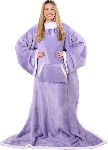 Miniatura 16 de Snuggie Manta original con mangas y bolsillos, acogedora manta de gran tamaño para hombres y mujeres adultos, talla única, 71x54