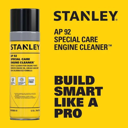 Miniatura 2 de STANLEY AP 92 Aerosol limpiador de motor - 12x12 onzas líquidas, desengrasante para automóviles, uso en espacios reducidos, no corrosivo - 1 paquete