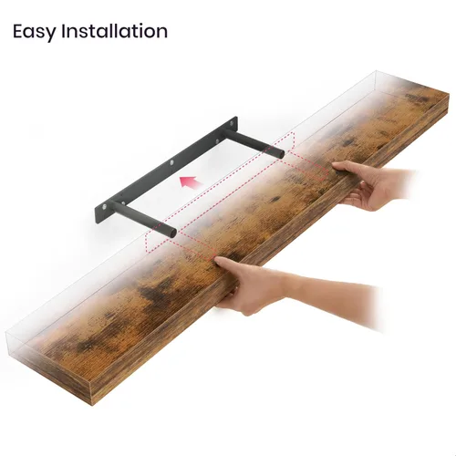 Miniatura 5 de Ballucci - Estantes flotantes, juego de 2 estantes de pared de madera de 36 pulgadas, con soportes invisibles para baño, sala de estar, dormitorio