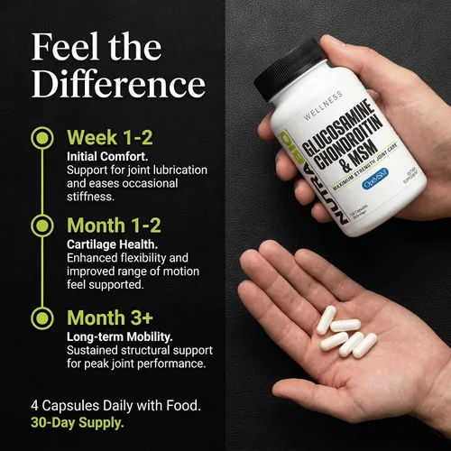 Miniatura 4 de NutraBio Suplemento de glucosamina condroitina y OptiMSM, fórmula de apoyo articular - 120 cápsulas (120 unidades)