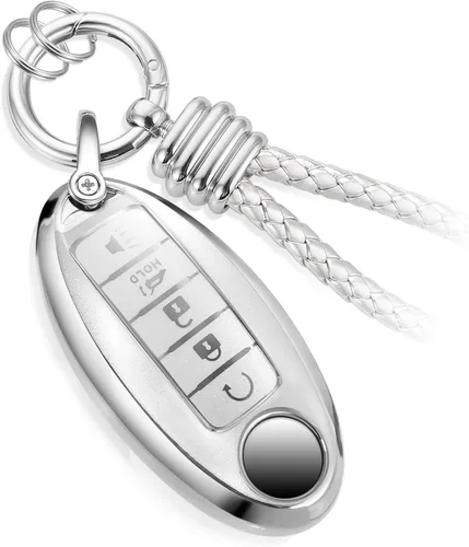 Miniatura 46 de Funda para Llavero Mercedes con Llavero de Cuerda Trenzada de Metal, Funda de Llave Suave Mejorada para Carcasa de Llavero Remoto Inteligente Sin